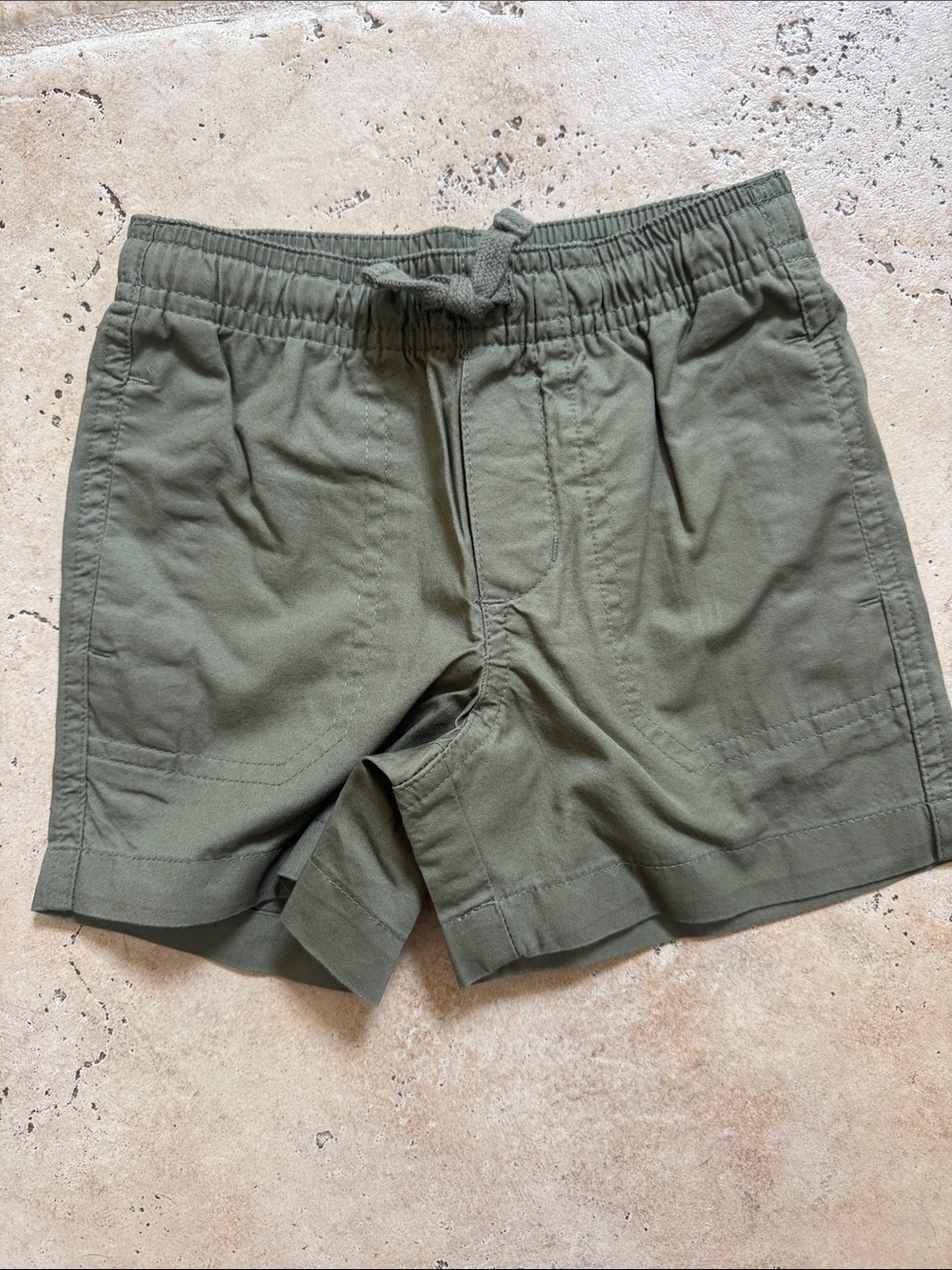 Janie and Jack Olive Green Drawstring Shorts